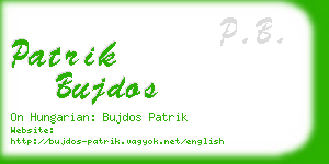 patrik bujdos business card